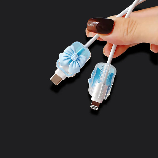 Sky Blue Bow Charger Protecter